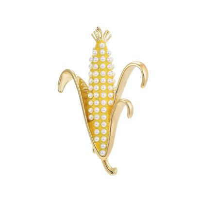 SUYU Women's Light Luxury Elegant Corn Imitation Pearl Brooch Unique Design Versatile Brooch Anti glare Accessories