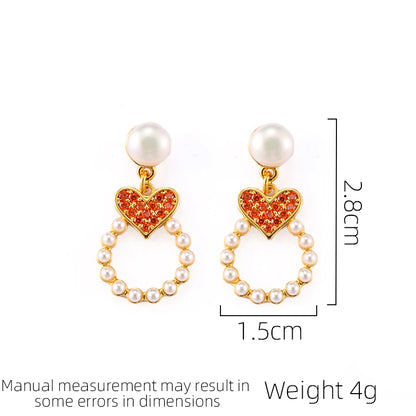 SUYU Sweetheart Imitation Pearl Tassel Earrings Light Luxury Temperament Versatile And Simple Women's Design Sense Earrings