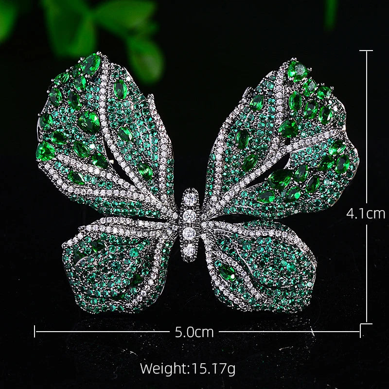 SUYU Autumn New Vintage Black Butterfly Brooch Women's Luxury Brooch Fashion Micro Set Zircon Temperament Coat Accessories Pins