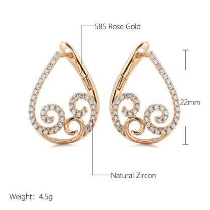 Wbmqda Ethnic Crystal Flower Drop Earrings For Women Natural Zircon Setting Vintage Luxury Jewelry Accessories