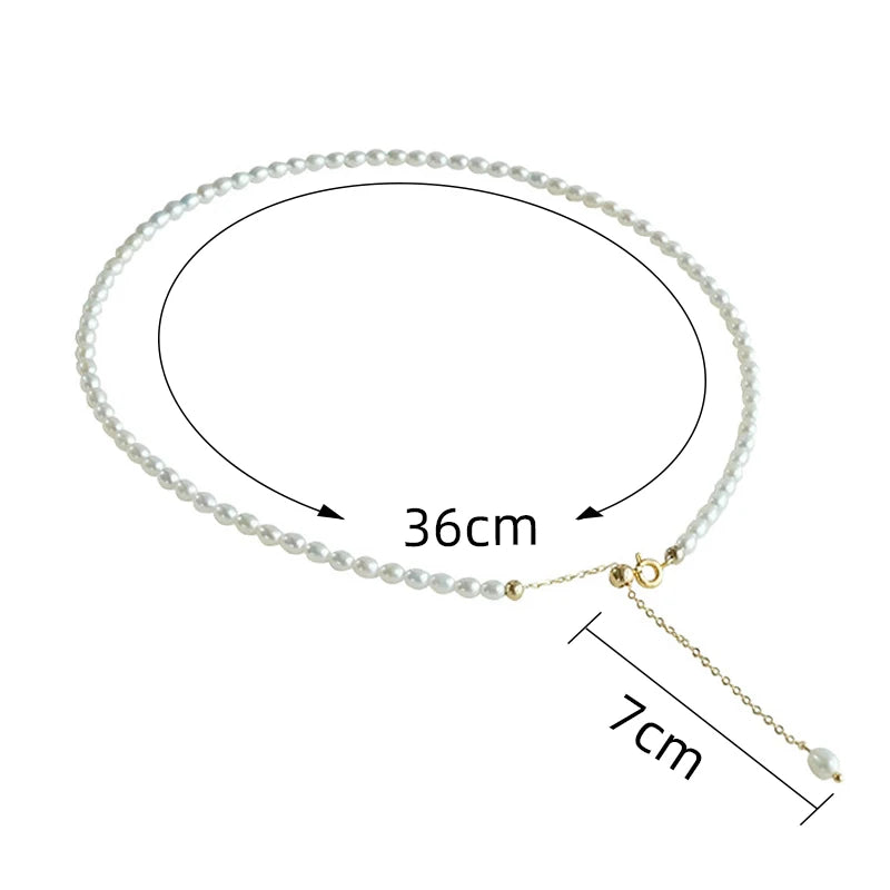 SUYU Natural Freshwater Pearl Necklace For Women Light Luxury And Versatile Niche Collarbone Chain Pearl Neck Chain Accessories