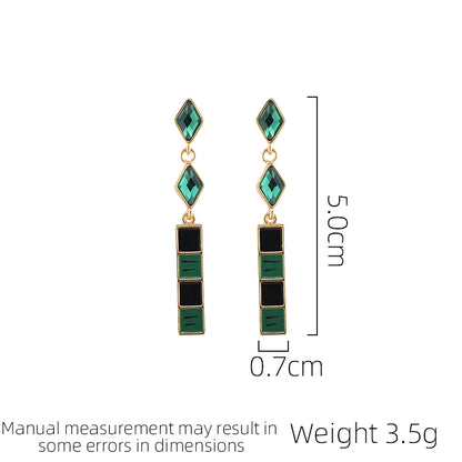 SUYU  Retro Light Luxury Geometric Temperament Simple And Elegant Tassel Long Women's Fashionable And Elegant Earrings