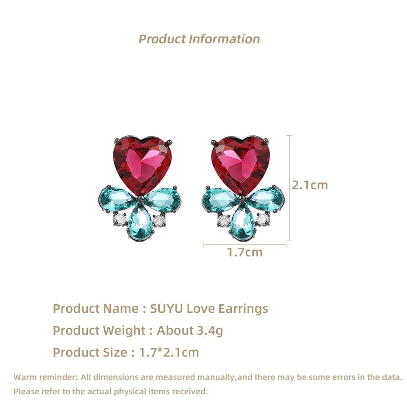 French Elegant And Elegant Style Earrings, Minimalist Design Versatile Heart Shaped Earrings Sweet Love Earrings