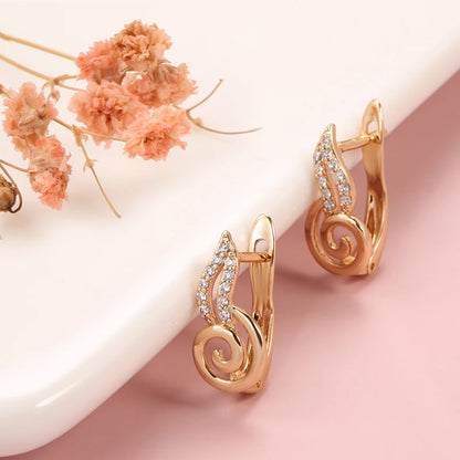 Wbmqda Fashion Music Note Shape Drop Earrings For Women 585 Rose Gold Color Trendy Personalized Jewelry Accessorie Free Shipping