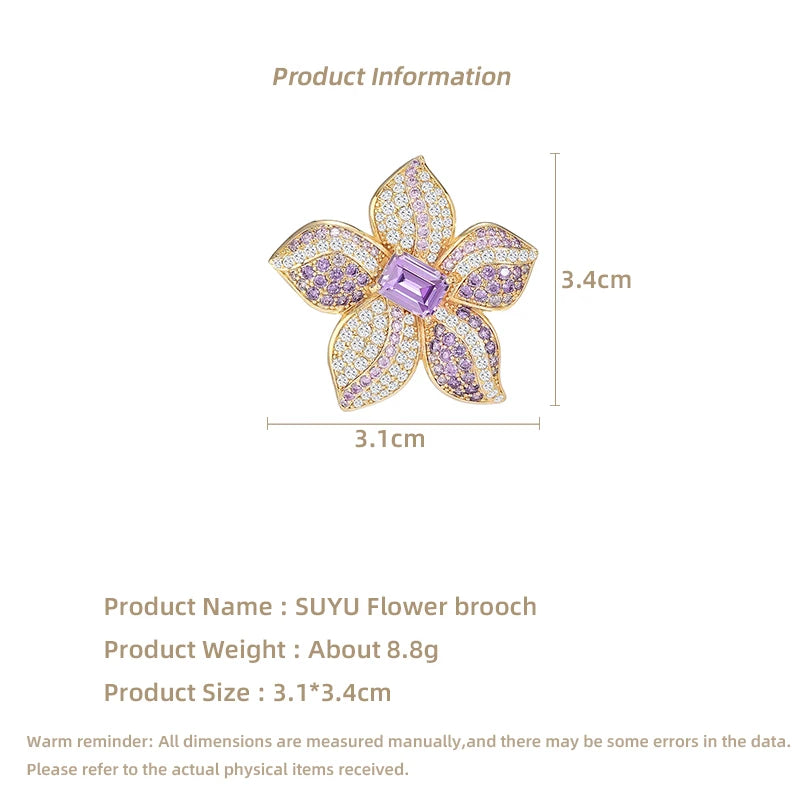 SUYU Purple Flowers Are Sweet And Elegant The Brooch Design Is Exquisite A Brooch As a Gift Is Both Fashionable And Versatile