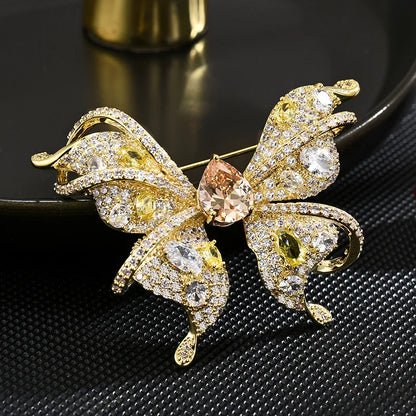 SUYUPurple Fashion Zircon Butterfly Brooch For Women Luxurious And Elegant Enamel Butterfly Brooch For Men Vintage Clothing Gift