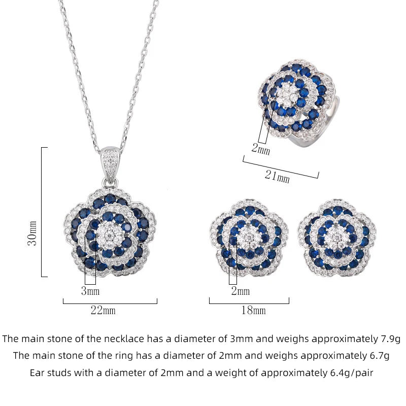 SUYU Autumn New Design Fashion Jewelry Zircon Micro Inlaid Rose Style Light Luxury Set For Women