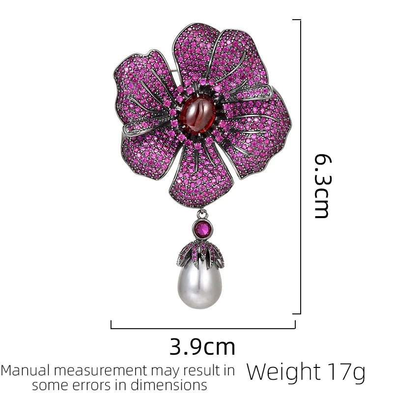 SUYU Autumn Women's Luxurious Design Flower Brooch Exquisite And Fashionable Begonia Flower Brooch Classic Coat Accessories