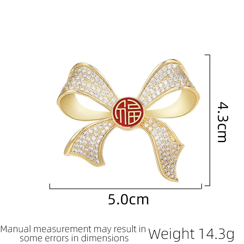 SUYU Winter New Bow Brooch Elegant Design Women's Luxury Brooch Fashion Exquisite Versatile Accessories Pin