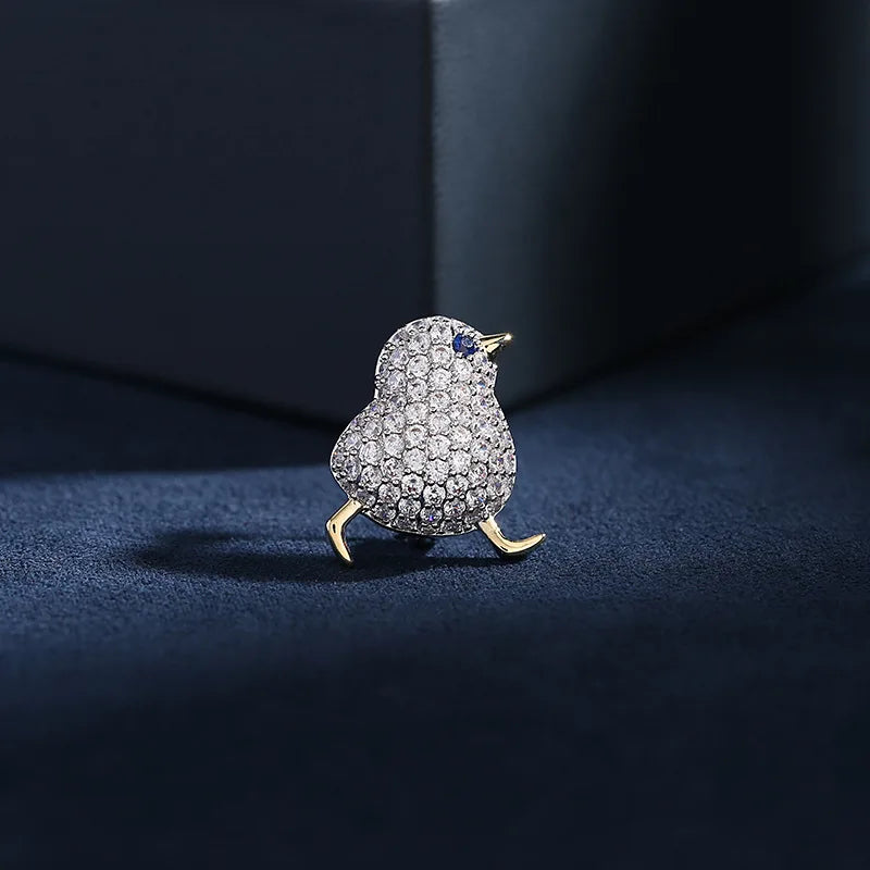 SUYU Little Chicken Pin Copper Micro-Embedded Cubic Zirconia Lovely Gift Summer Decoration Wholesale