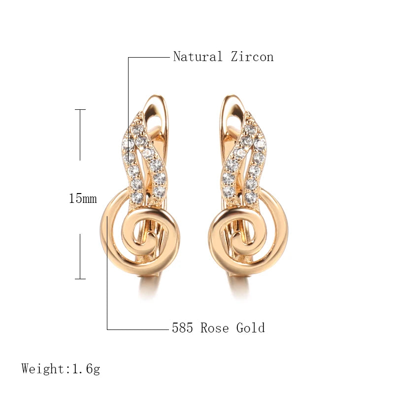 Wbmqda Fashion Music Note Shape Drop Earrings For Women 585 Rose Gold Color Trendy Personalized Jewelry Accessorie Free Shipping