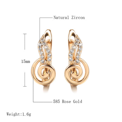 Wbmqda Fashion Music Note Shape Drop Earrings For Women 585 Rose Gold Color Trendy Personalized Jewelry Accessorie Free Shipping