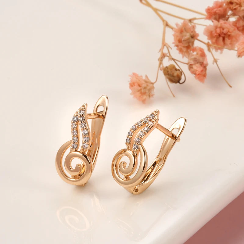 Wbmqda Fashion Music Note Shape Drop Earrings For Women 585 Rose Gold Color Trendy Personalized Jewelry Accessorie Free Shipping