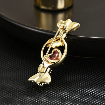 SUYU Jewelry 2024 Summer New Cute Candy Heart shaped Brooch with Simple and Elegant Pins Collar Accessories Brooch Decoration