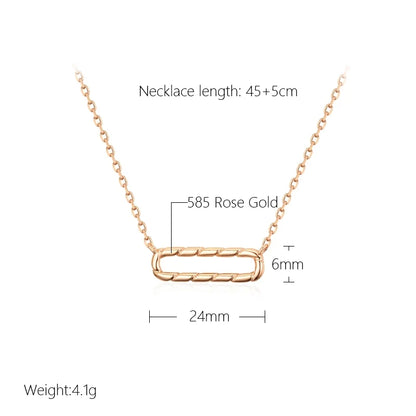 Kinel Hot Luxury Glossy Pendant Necklace For Women Fashion Geometry 585 Rose Gold Color High Quality Daily Fine Jewelry