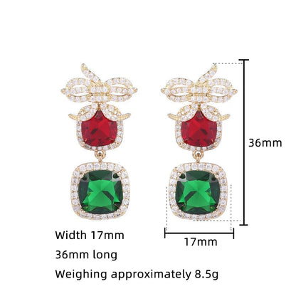 SUYU New Niche Designer Earrings With Elegant And Dazzling Zircon Bows And Fashionable Earrings