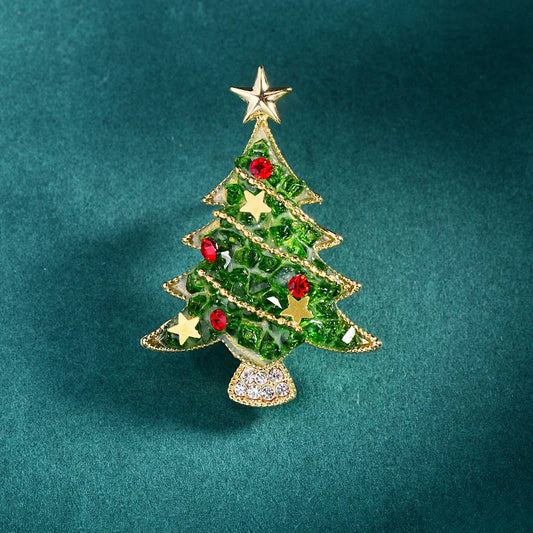 SUYU Winter New Women's Light Luxury brooch Christmas tree gift mini inlay