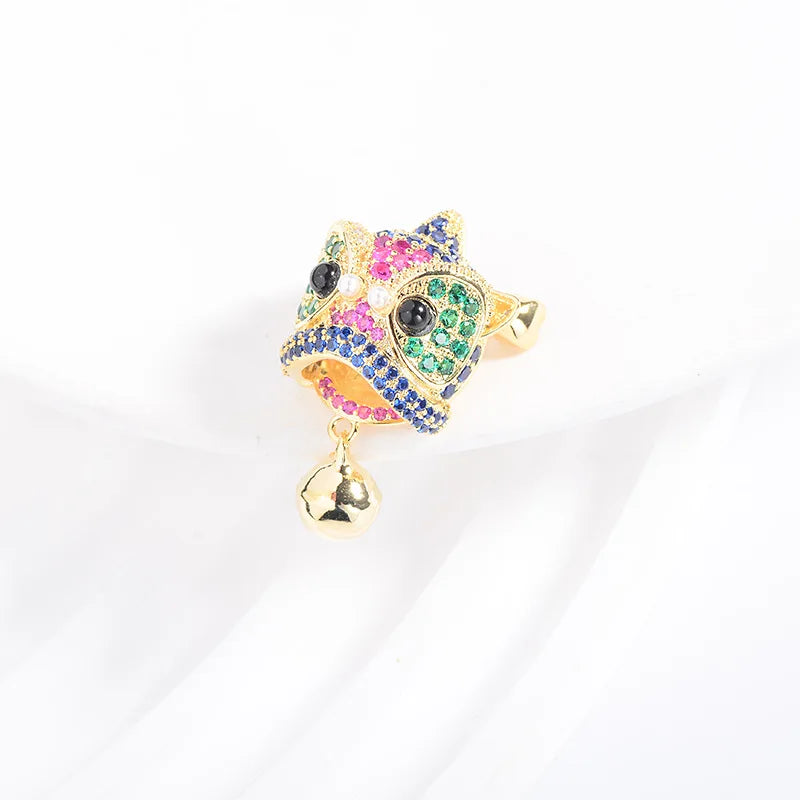 SUYU Chinese Style Small Bell Dance Lion Head Brooch Cute Gift Brooch For Women And Men Personalized Fashion Brooch