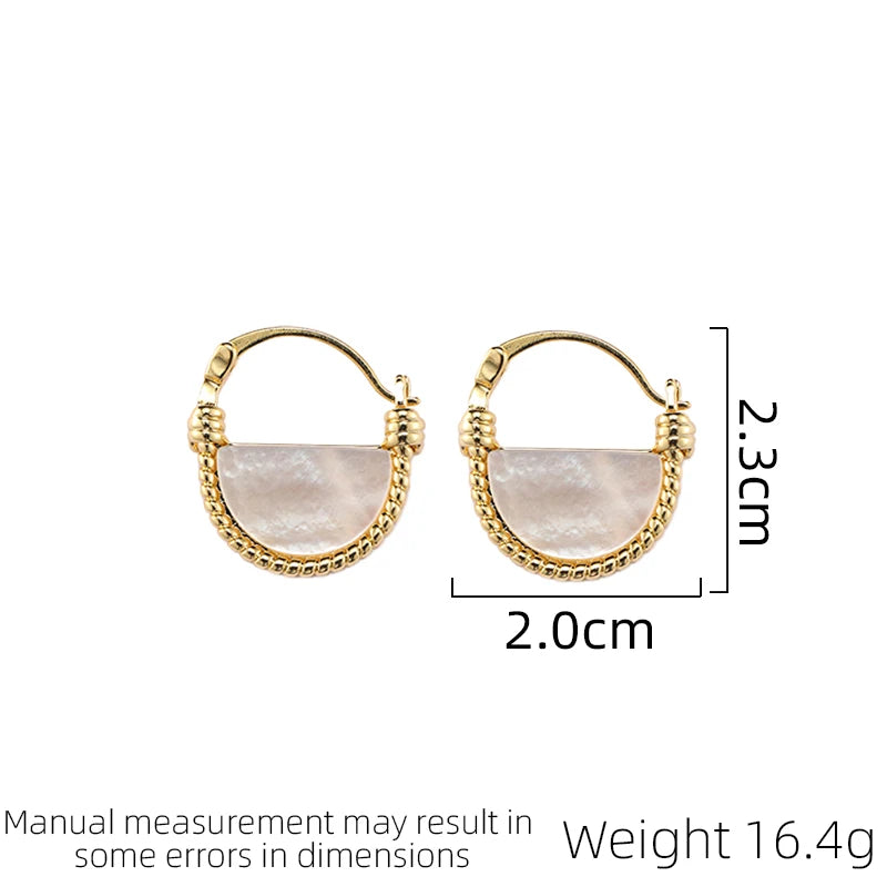 SUYU Jewelry Retro Niche Geometric Double-sided White Earrings Elegant And Simple Women's Light Luxury Earrings