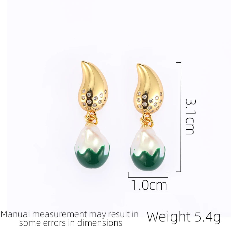 SUYU Jewelry Retro Bohemian Style Fat Droplet Imitation Pearl Earrings Women's Simple Fashion Earrings