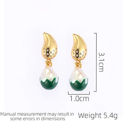 SUYU Jewelry Retro Bohemian Style Fat Droplet Imitation Pearl Earrings Women's Simple Fashion Earrings