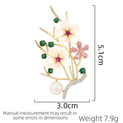 SUYU Winter New Design Women's Designer Fashion brooch Luxury Peach Blossom Elegant temperament Clothing Accessories