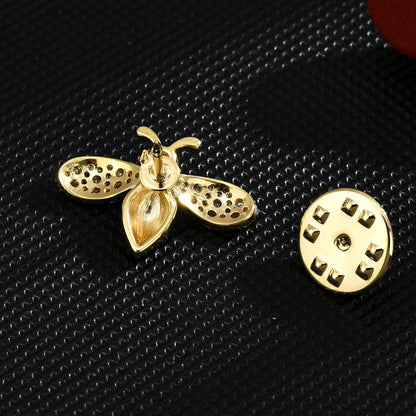 SUYU Summer Personalized Women's Design Cute And Dynamic Micro Set Zircon Bee Brooch With Simple Insect Pin Buckle