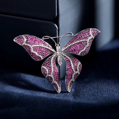 SUYUPurple Fashion Zircon Butterfly Brooch For Women Luxurious And Elegant Enamel Butterfly Brooch For Men Vintage Clothing Gift