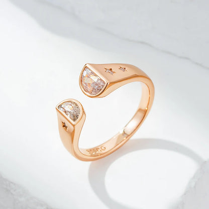 Wbmqda New Fashion 585 Rose Gold Color Natural Zircon Ring For Women Girls Party Anniversary Jewelry Gift 2023 Trending