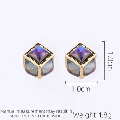 SUYU Fashionable Three-Dimensional Sugar EaSrrings Inlaid With Colorful Retro Light Luxury Earrings And Earrings For Women