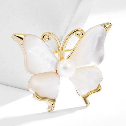 SUYU Winter New Simulated Pearl Fritillaria Brooch Design For Women's Luxury Brooch Suit Accessories Exquisite And Unique Trendy