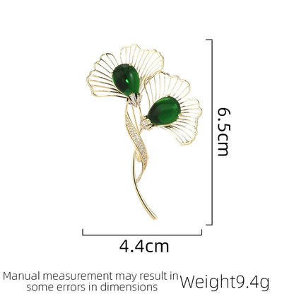 SUYU Ginkgo Leaf Elegant Luxury Premium Brooch Women's Delicate Temperament Pins Simple Personality Corsage Coat Accessories