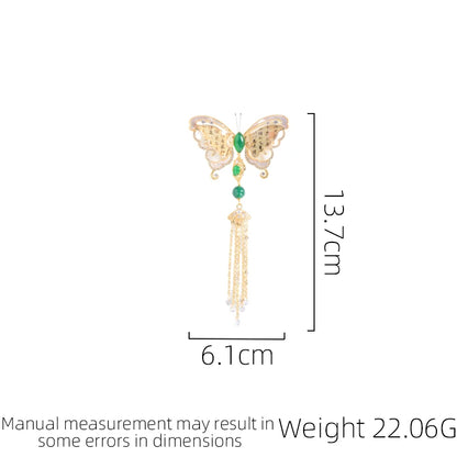 SUYU Guofeng Liusu Butterfly Brooch With Chinese Characters Inlaid With Zirconium For Women's Cheongsam Hanging Corsage