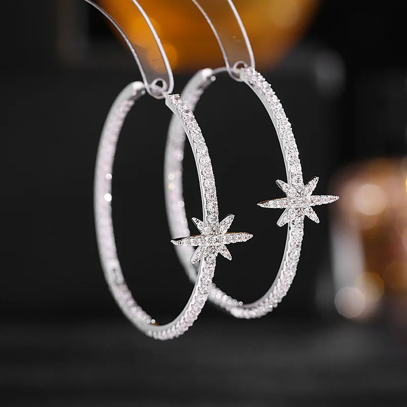 SUYU Luxury Copper Micro Inlaid Cubic Zirconia Exaggerated Ring Women's Earrings Dress Accessories New Year Gift Wholesale