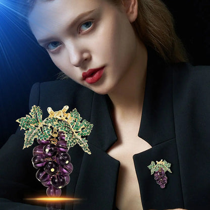 SUYU New Tassel Grape Shaped Brooch With Fashionable Temperament Elegant Fresh Sweet And Exquisite Coat Brooch