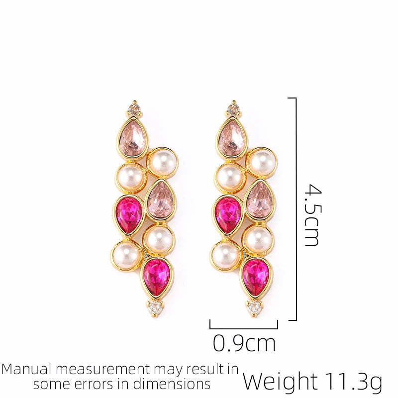 SUYU Summer New Medieval Vintage Style Women's Luxury Earrings With Exaggerated Tassel Imitation Pearl Earrings