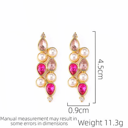 SUYU Summer New Medieval Vintage Style Women's Luxury Earrings With Exaggerated Tassel Imitation Pearl Earrings