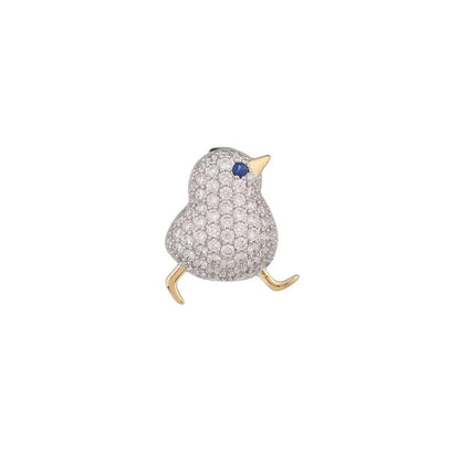 SUYU Little Chicken Pin Copper Micro-Embedded Cubic Zirconia Lovely Gift Summer Decoration Wholesale