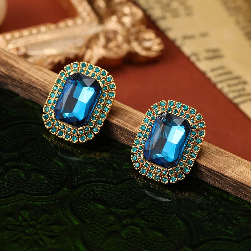 SUYU Vintage Jewelry Geometric Fashion Design Square Earrings Niche Trend Daily Party Accessories Fashionable Jewelry