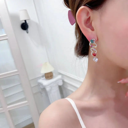 SUYU New Earwear Designer's Small Sweet Fresh and Irregular Hollow Heart shaped Earrings