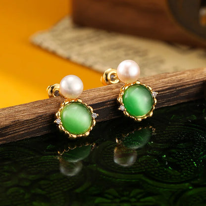 SUYU Jewelry Fashion Niche Exquisite Simulation Pearl Earrings Girl Light Luxury Retro Earrings Jewelry Gift