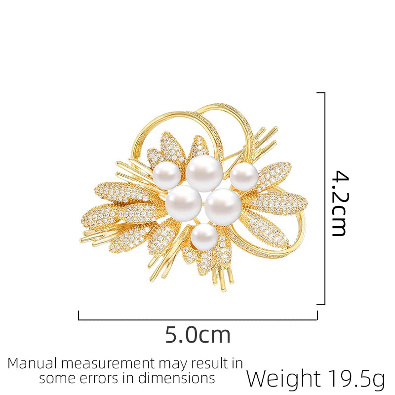 SUYU New Women's Luxury Brooch Fashionable Exquisite And Elegant Flower Simulation Pearl Brooch Suit And Coat Accessories