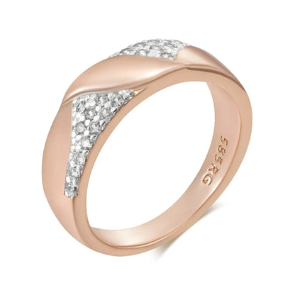 Wbmqda Luxury Natural Zircon Bride Wedding Rings For Women 585 Rose Gold Silver Color Mix Unique Design Fine Daily Jewelry