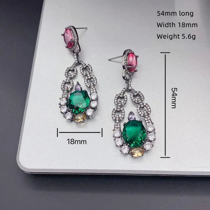 SUYU 2023 Summer French Light Luxury Broken Zircon Cracked Chain Female Minority Design Earrings