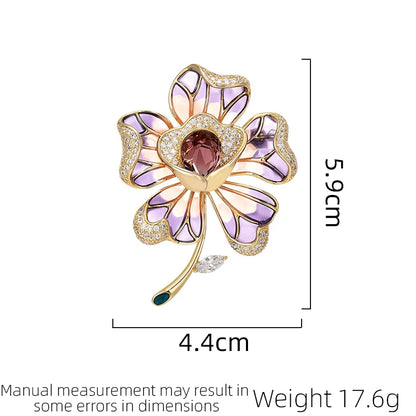 SUYU Winter European Style Exquisite Retro Orchid Brooch Design For Women's Luxury Brooch Fashion Elegant Temperament Coat Pin