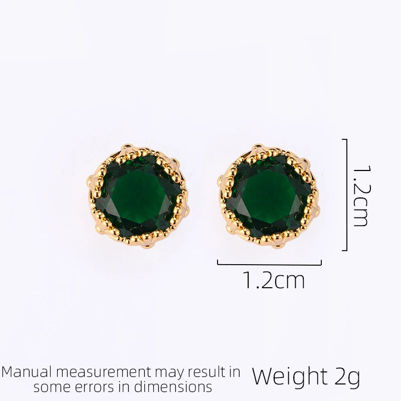 SUYU Fashionable And Minimalist Earrings Zircon Retro  Circular Light Luxury And Versatile Flower Earrings For Women