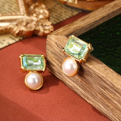 SUYU Fashionable Geometric Earrings For Jewelry Simple Imitation Of Pearls Light Luxury And Niche Earrings And Earrings