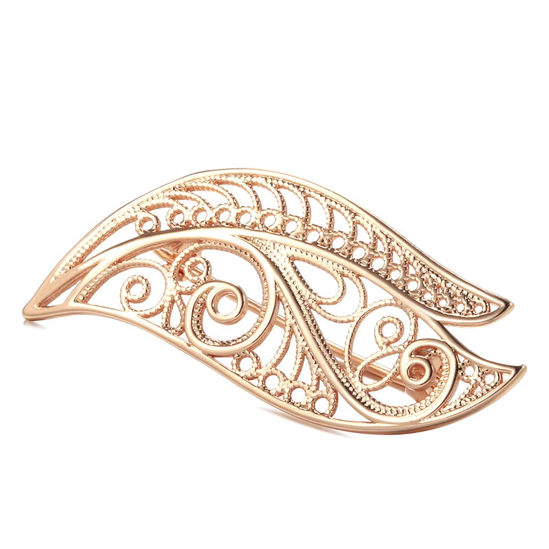 Kinel New 585 Rose Gold Women Brooch Fashion Wedding Jewelry Unique Creative Modern Fine Boutonniere Hot Hollow Metal Brooch