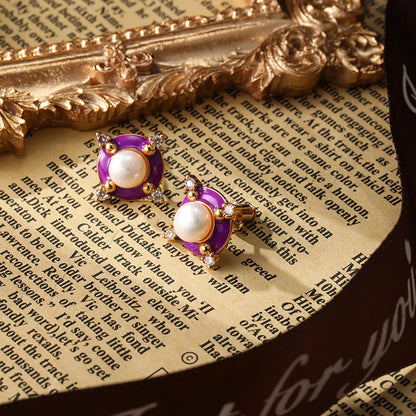 SUYU Jewelry Enamel Women's Earrings Light Luxury Fashion Imitation Pearl Earrings Daily Accessories Festival Gifts