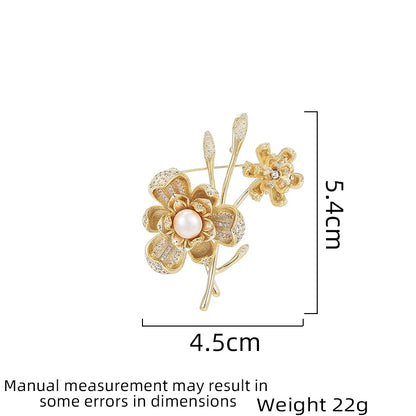 SUYU New women's light luxury plum blossom brooch fashionable and elegant imitation pearl brooch versatile and niche design